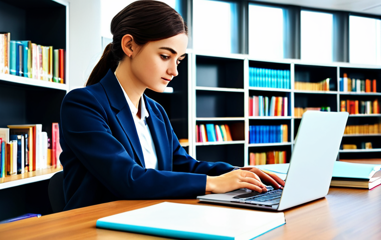 **

A diligent student, fully clothed in modest attire, is working at a tidy desk in a bright, modern library. Books are neatly stacked, and a laptop glows softly. The atmosphere is peaceful and conducive to study, appropriate content, perfect anatomy, natural proportions, professional quality.

**