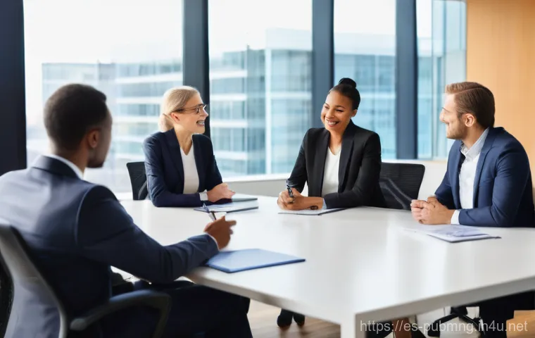 공공관리사 실무에서의 팀워크와 협력 기술 - **"Fostering Trust and Open Communication in Public Administration"**
    A vibrant, realistic photo...