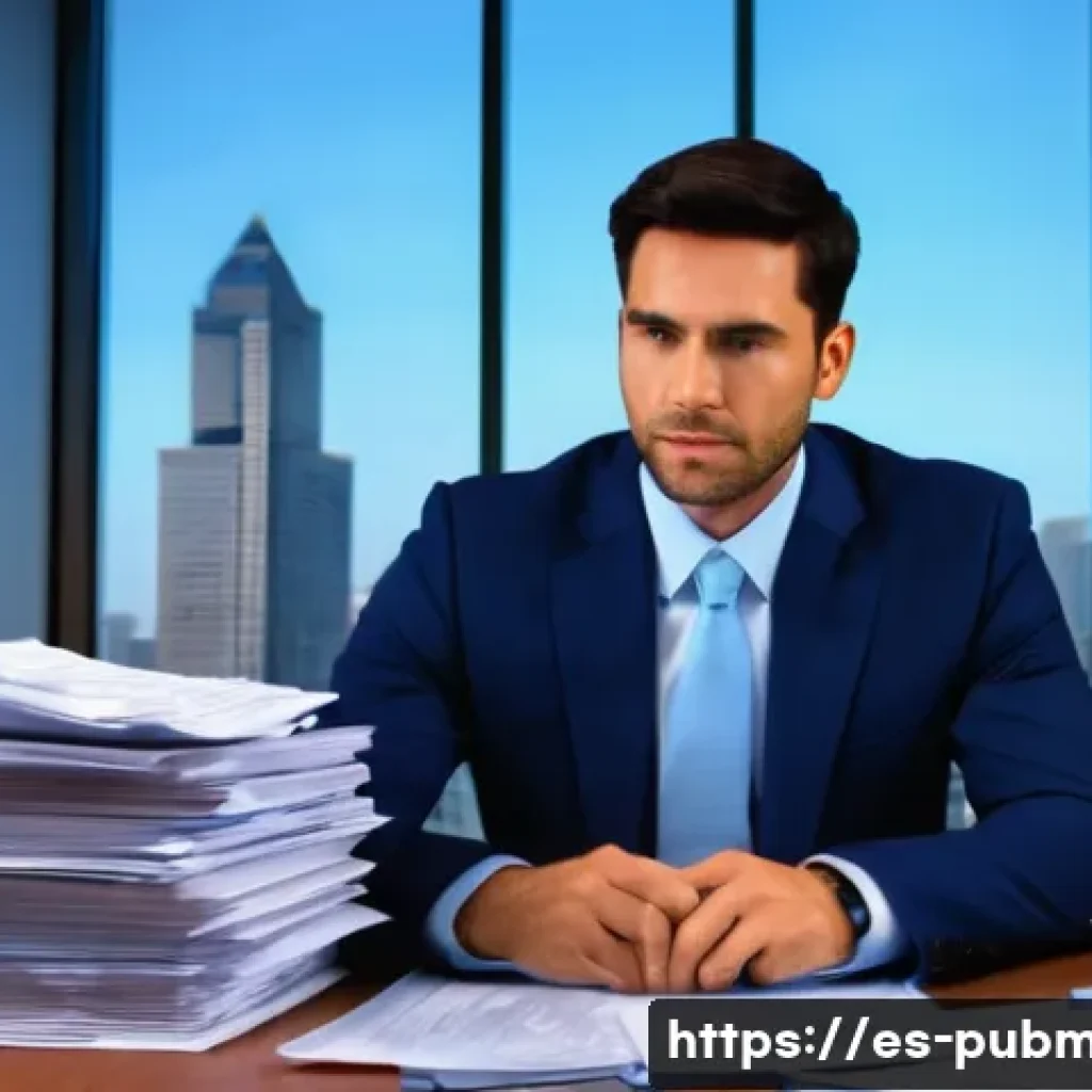 공공관리사 관련 업무와 직무의 차이 - **Prompt:** A male public servant in his late 30s, wearing a crisp, modern navy blue suit and a ligh...