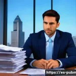 공공관리사 관련 업무와 직무의 차이 - **Prompt:** A male public servant in his late 30s, wearing a crisp, modern navy blue suit and a ligh...