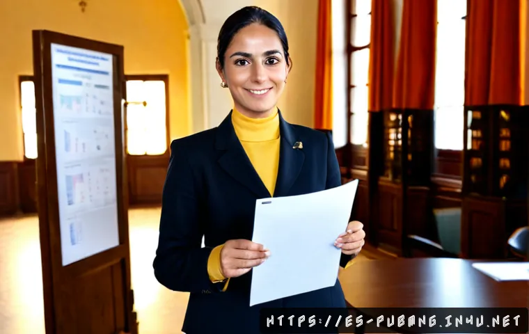 공공관리사로서의 자기 PR 방법 - Photorealistic municipal public management professional in a bright Spanish city hall meeting room, ...